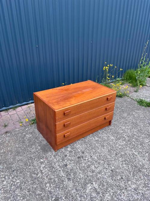 Vintage ladekast teak kastje, Huis en Inrichting, Kasten | Ladekasten, Gebruikt, Minder dan 100 cm, 50 tot 100 cm, 25 tot 50 cm