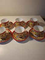 6  VINTAGE  KOP EN  SCHOTELS  PORSELEIN  FA. DAKE & ZN, Huis en Inrichting, Keuken | Servies, Ophalen, Gebruikt, Overige stijlen