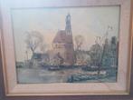 Olieverf op paneel haven zicht Hoofdtoren te Hoorn anno 1600, Ophalen of Verzenden