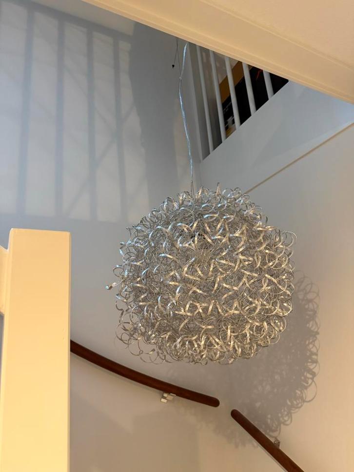 Lucide NOON Hanglamp Chrome/Aluminium - 49cm, Huis en Inrichting, Lampen | Hanglampen, Zo goed als nieuw, Minder dan 50 cm, Metaal