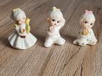 3 Leuke Vintage Napco Mini Flower Girls Porselein Letterbak, Verzenden, Gebruikt, Mens