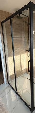 Zwarte douchewand schuifdeur, Doe-het-zelf en Verbouw, Sanitair, Ophalen, Douche
