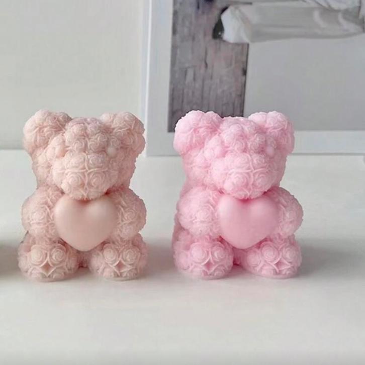 Nieuwe mal rozen beer met hart, Huis en Inrichting, Woonaccessoires | Kandelaars en Kaarsen, Nieuw, Minder dan 25 cm, Overige materialen