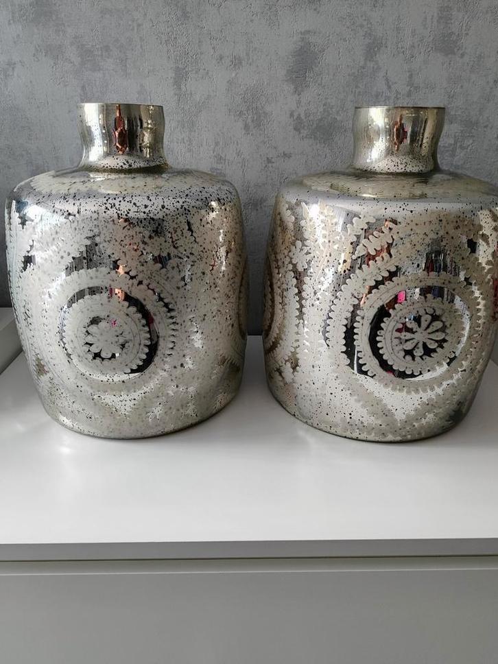Antieke Zilveren Vazen met Decoratief Patroon, Antiek en Kunst, Antiek | Vazen, Ophalen