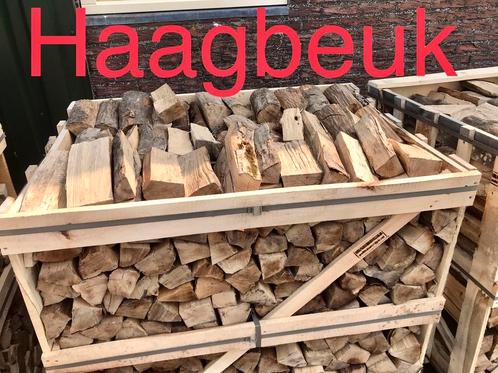 550 kilo haagbeuk steenbeuk Oven gedroogd  ook netzakken, Tuin en Terras, Haardhout, Blokken, Overige houtsoorten, Minder dan 3 m³