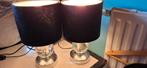 2 Lampen met Zwarte Velours Kap, Ophalen, Gebruikt, Glas, Modern