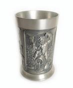 Tinne beker Grenningloh met reliëf / 3d beeldje antiek, Antiek en Kunst, Antiek | Tin, Ophalen of Verzenden