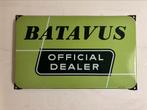 Emaille bord Batavus 22x37 Langcat Bussum, Ophalen of Verzenden, Zo goed als nieuw, Reclamebord