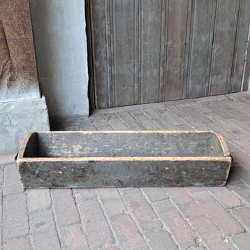 Brocante oude houten bak trog kist 2 handgrepen *Etage3* beschikbaar voor biedingen