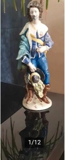 Geërfd. Zeldzame Handbeschilderde beeld van D' Artagnan., Antiek en Kunst, Curiosa en Brocante, Ophalen of Verzenden
