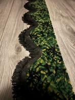 Groene Deense Pluche Raamband met Zwarte Fransjes, Ophalen of Verzenden, Zo goed als nieuw