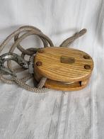Houten katrol met touw en haak, Antiek en Kunst, Antiek | Gereedschap en Instrumenten, Ophalen of Verzenden
