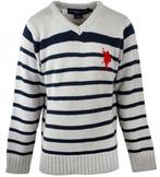 Maat 104 Gebreide US Polo Assn trui grijs/navy NIEUW c, US Polo Assn., Trui of Vest, Nieuw, Ophalen of Verzenden