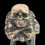 Bodemvondst 18e eeuwse zilver doodskop Ring, Verzenden, Zilver