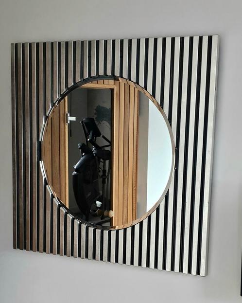 Spiegel 'CUSCO'  zwart/zilver, Huis en Inrichting, Woonaccessoires | Spiegels, Gebruikt, 100 tot 125 cm, 100 tot 150 cm, Vierkant