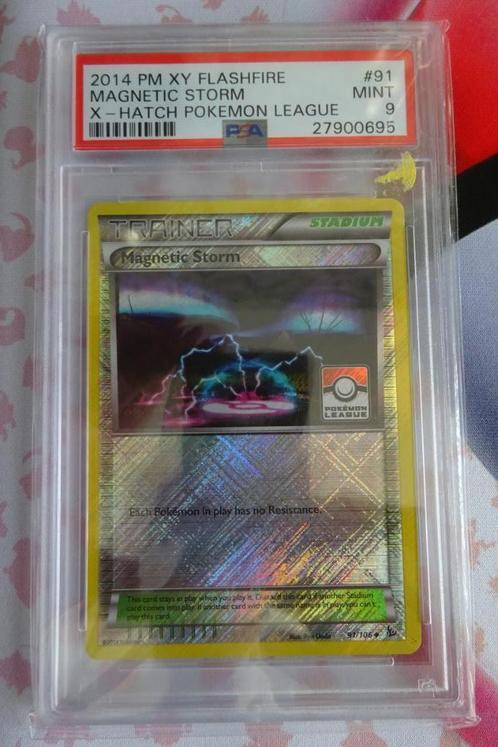 Pokemon Magnetic Storm XY Flashfire Promo League PSA 9, Hobby en Vrije tijd, Verzamelkaartspellen | Pokémon, Zo goed als nieuw