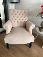 Z.g.a.n Beige /zandkleurige Oorfauteuil, Huis en Inrichting, Fauteuils, Ophalen, Zo goed als nieuw, 75 tot 100 cm, Hout
