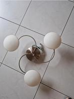 Mooie plafond lamp , zilver met witte bollen als wolken, Luxe, Ophalen of Verzenden, Zo goed als nieuw, Glas