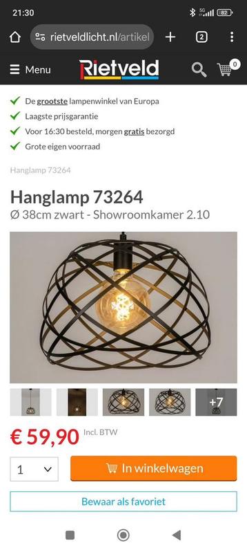 Hanglamp 2x zwart metaal Rietveld beschikbaar voor biedingen