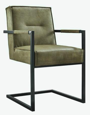 6 groene eetkamerstoelen Rodilo microleder ovale tafel staal beschikbaar voor biedingen