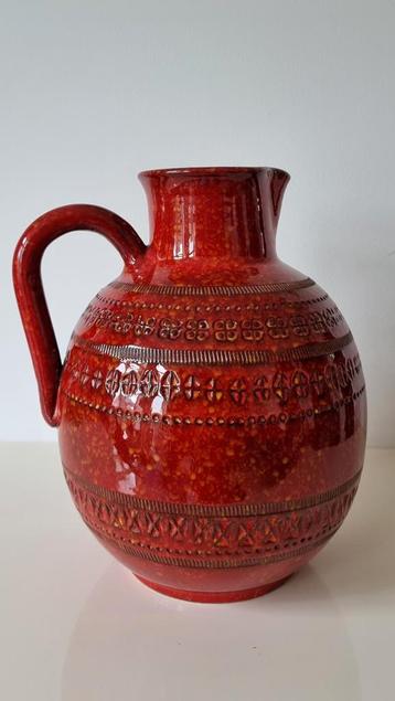 Grote, vintage roodkleurige Bitossi Italy Aldo Londi vaas  beschikbaar voor biedingen