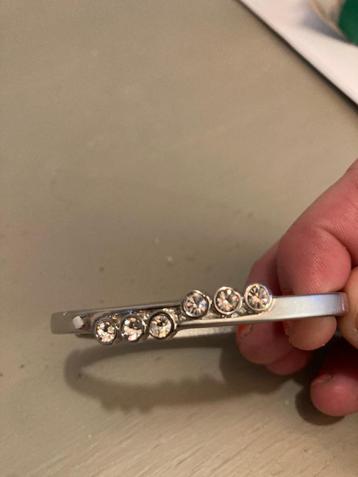 Vintage zilveren slavenarmband klemarband armband strass beschikbaar voor biedingen