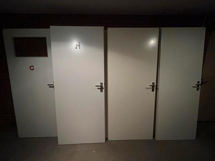 7 Opdek Binnendeuren met Klink en Slot, Doe-het-zelf en Verbouw, Deuren en Horren, Gebruikt, Binnendeur, 200 tot 215 cm, 80 tot 100 cm