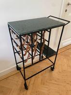 Dutchbone dranktrolley met groen marmeren blad, Huis en Inrichting, Tafels | Sidetables, Ophalen, 50 tot 100 cm, Zo goed als nieuw