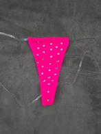 Roze String met Transparante Bandjes - Maat S, Verzenden, Roze