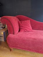 Rode velours lounge sofa bank, 150 tot 200 cm, Tweepersoons, 75 tot 100 cm, Ophalen of Verzenden