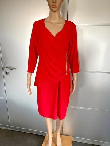 F535 Joseph Ribkoff maat 40=M overslag-jurk rood jurkje beschikbaar voor biedingen