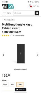 Karwei kast Fabian zwart, Huis en Inrichting, Met plank(en), Kunststof, Nieuw, 25 tot 50 cm