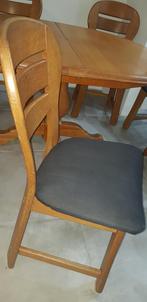 Houten tafel met 5 stoelen - Goede staat!, Huis en Inrichting, Tafels | Eettafels, Klassiek, Rond, Ophalen of Verzenden, Vijf personen of meer