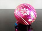Antieke glazen kerstbal roze met beschildering, Diversen, Kerst, Ophalen