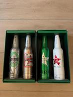 Heineken Limited Edition 4 blikken flesjes met inhoud, Verzamelen, Biermerken, Ophalen of Verzenden, Zo goed als nieuw, Flesje(s)