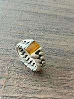 Buddha to Buddha chain stone ring yellow tiger eye, Sieraden, Tassen en Uiterlijk, Ringen, Gebruikt, Ophalen of Verzenden, 17 tot 18