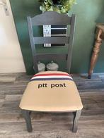PTT post beklede stoel, Huis en Inrichting, Stoelen, Ophalen, Gebruikt, Zwart, Eén