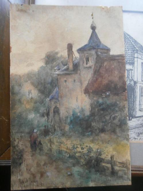 Jan de JONG(P.Scheen), Aquarel Greve Chianti Mooi Lijstje, Antiek en Kunst, Kunst | Schilderijen | Klassiek, Ophalen of Verzenden