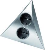 Dubbel stopcontact HERA Luxor 2ST stopcontact rvs-look, Ophalen of Verzenden, Nieuw, Stopcontact