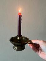 Grote vintage kaarsenhouder messing blakertje kandelaar, Ophalen of Verzenden, Minder dan 25 cm