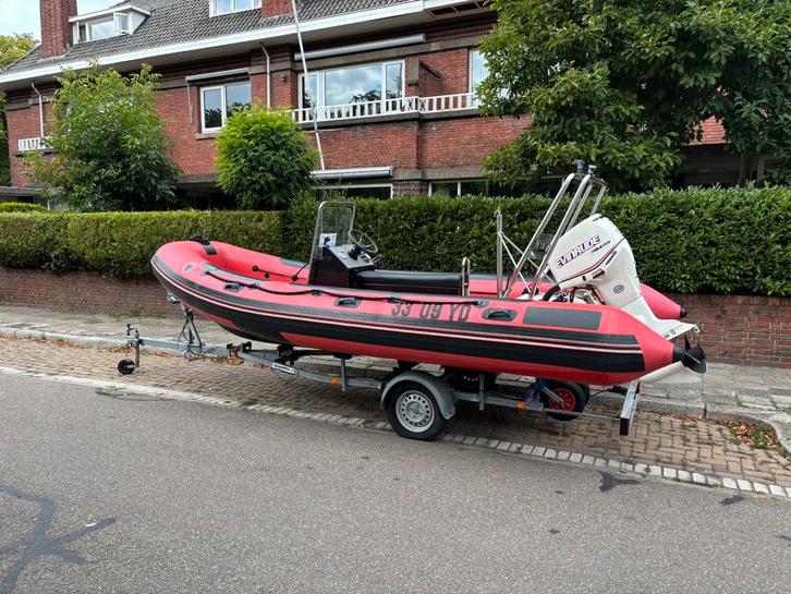 RIB Valiant 550 DR – 90 PK Evinrude E-tec, Watersport en Boten, Rubberboten, Gebruikt, Overige merken, Overige materialen, 70 tot 120 pk