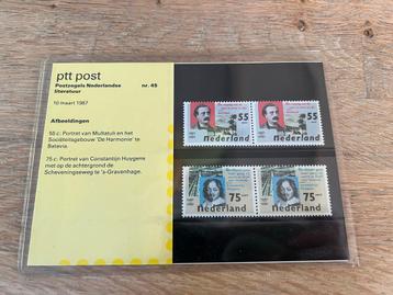 PTT Postzegelmapje 1987 Nederlandse Literatuur beschikbaar voor biedingen