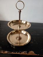 Vintage messing 2-laags etagère presenteerschaal, Ophalen of Verzenden, Gebruikt