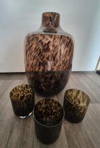 Cheetah vaas en kaarsenhouders., Huis en Inrichting, Ophalen, Overige kleuren, Minder dan 50 cm, Glas