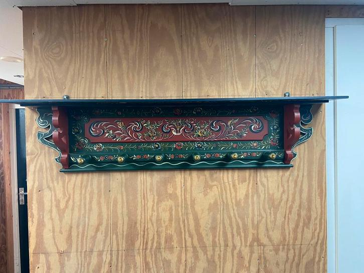 Kapstok in Hindelooper schilderwek, Antiek en Kunst, Curiosa en Brocante, Ophalen