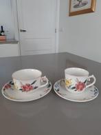 Koffiekop en theekop + schotels Villeroy &  Boch Flora Bella, Ophalen of Verzenden, Zo goed als nieuw, Overige stijlen, Kop(pen) en/of Schotel(s)