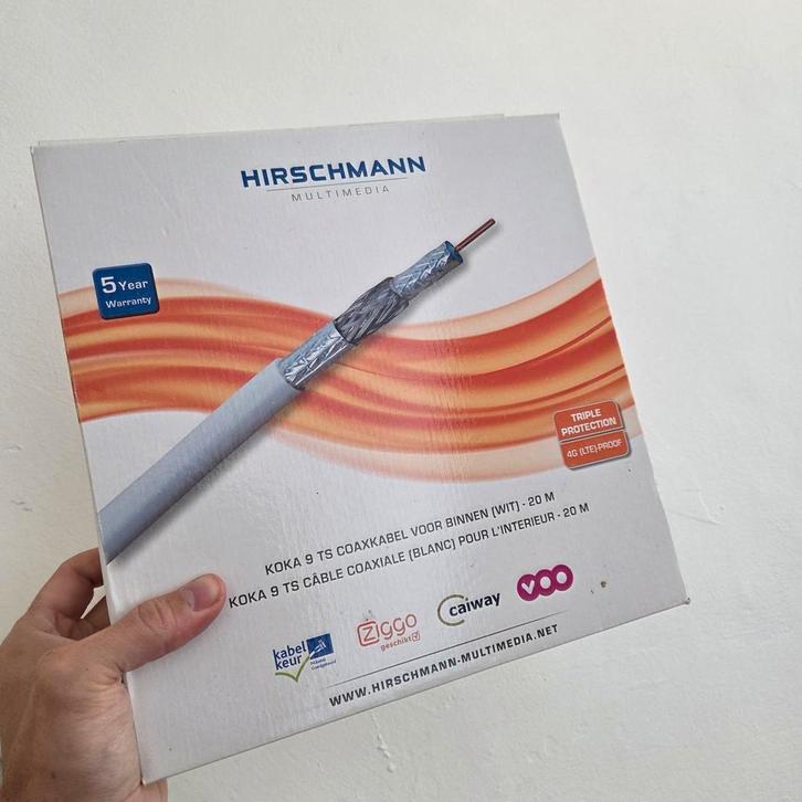 Hirschmann KOKA 9 TS coaxkabel, Audio, Tv en Foto, Audiokabels en Televisiekabels, Ophalen of Verzenden