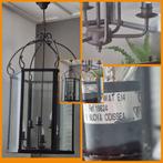 Zeer fraaie Lantaarn Hanglamp, Gebruikt, Vintage, Ophalen of Verzenden, Glas