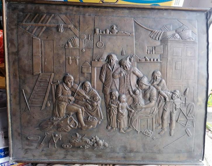 Vintage koperen tafereel, Antiek en Kunst, Antiek | Koper en Brons, Ophalen