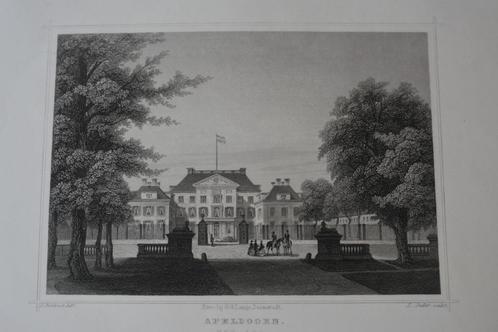 Apeldoorn Het Loo Paleis J.L. Terwen Mooie Staalgravure G65, Antiek en Kunst, Kunst | Etsen en Gravures, Verzenden